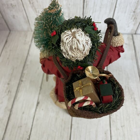 Vtg Possible Dreams Clothtiques Santa Claus 1990 Tree Sack Of Toys W/Box - Picture 5 of 8